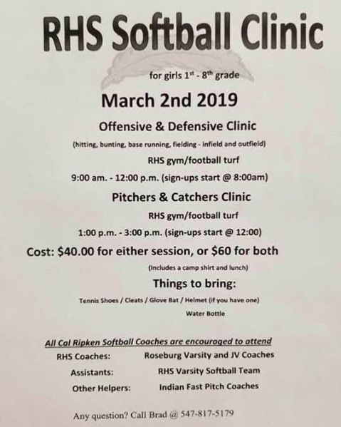 190117 RHS Softball clinic flyer