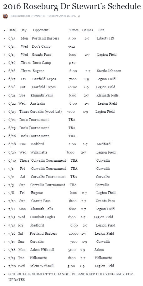 160426 Doc Stewarts 2016 initial schedule