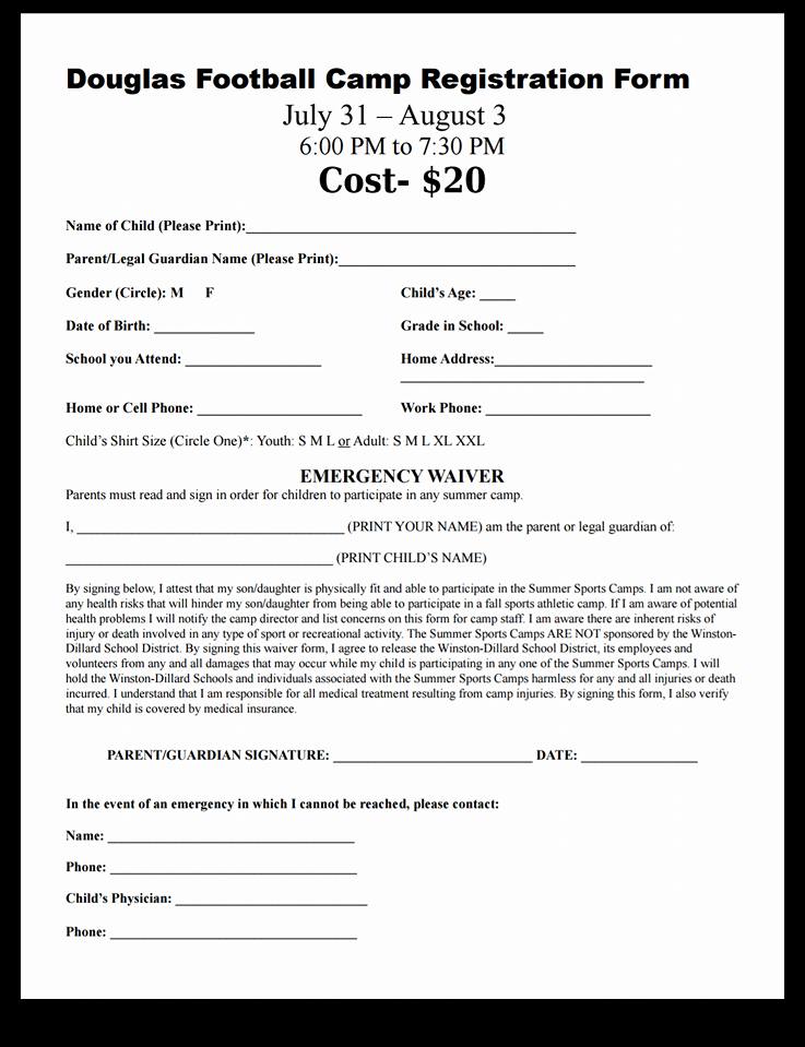 170731 Douglas football camp registration form