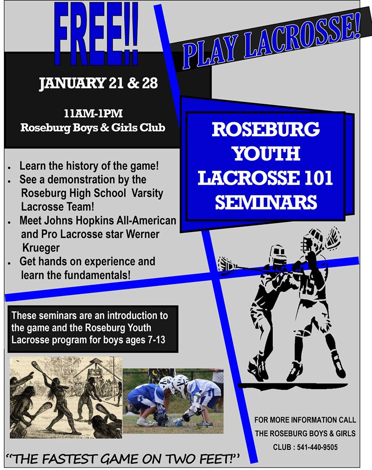 180116 Free lacrosse youth 101 seminars flyer