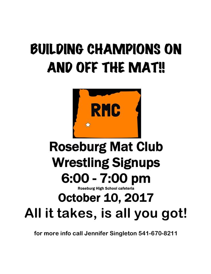 171004 Roseburg Mat Club sign ups